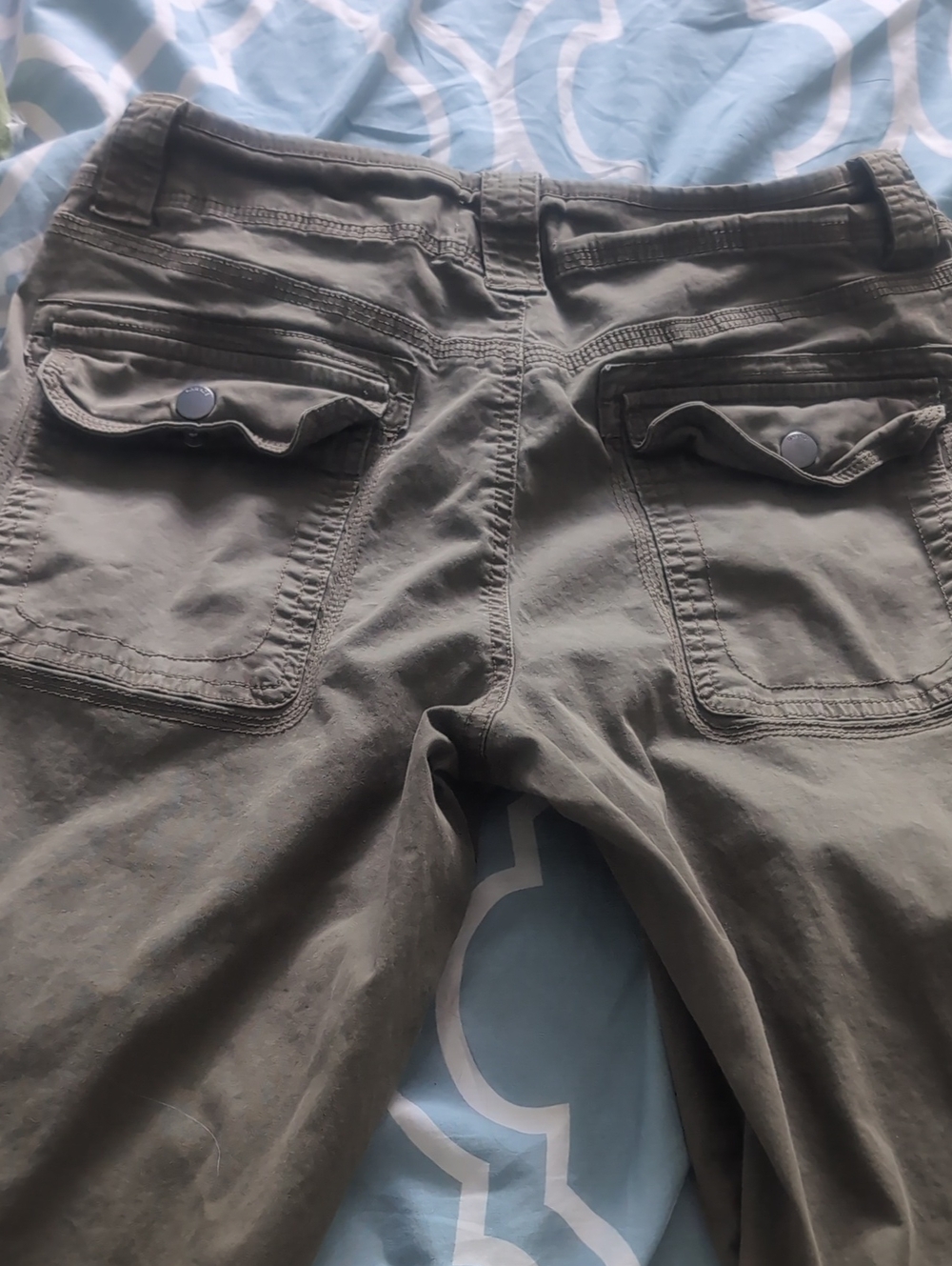 Garage Olive Cargo Pants with Flap Back Pockets